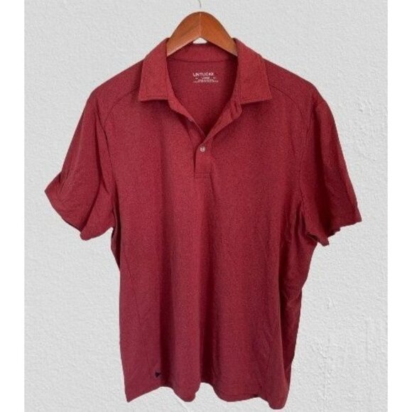 UNTUCKit Polo Shirt Heather brick Color Short Sleeve Size Large - Picture 1 of 5
